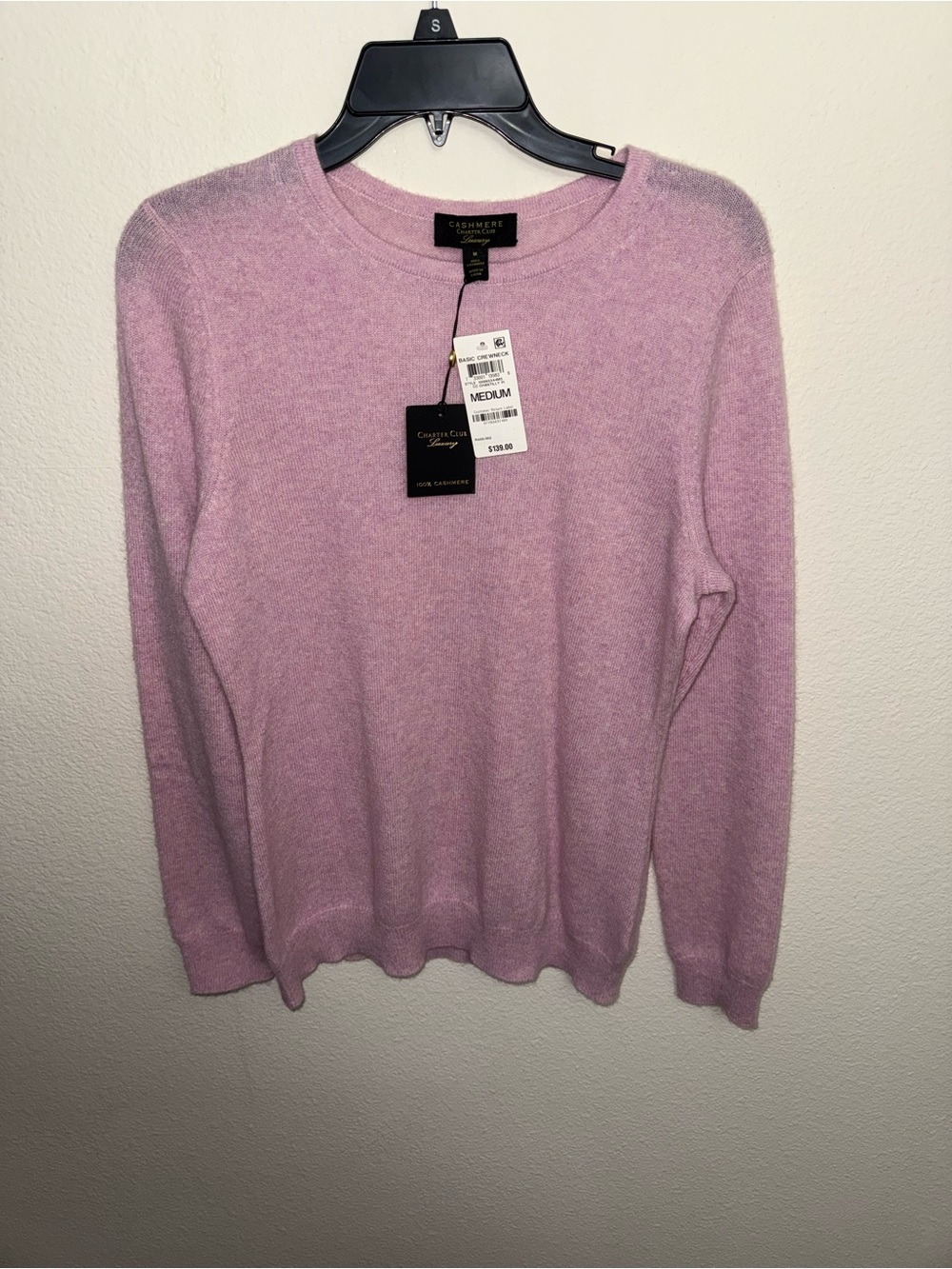 Charter Club Pink Cashmere Crewneck Sweater
